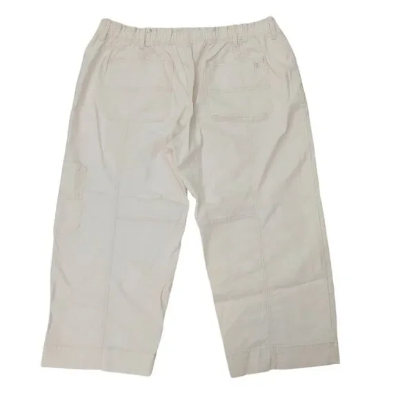 Anthropologie Pilcro Cargo Pants Womens 1X Beige Utility Drawstring Relaxed Fit - Picture 6 of 12